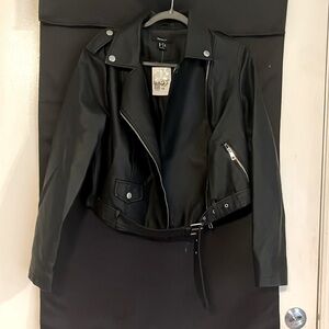 Forever 21 Plus size biker jacket faux leather